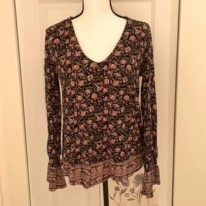 Lucky Brand Floral Long Sleeve Blouse